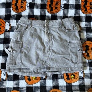 Gray Cargo Mini Skirt